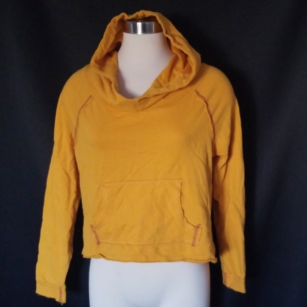 Mustard yellow hooded pullover